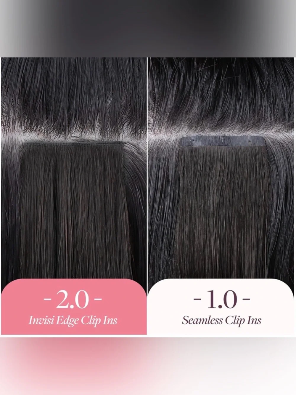 18” Jet Black Invisi Edge Clip in Human Hair Extensions 130g 7Pcs #TF9
